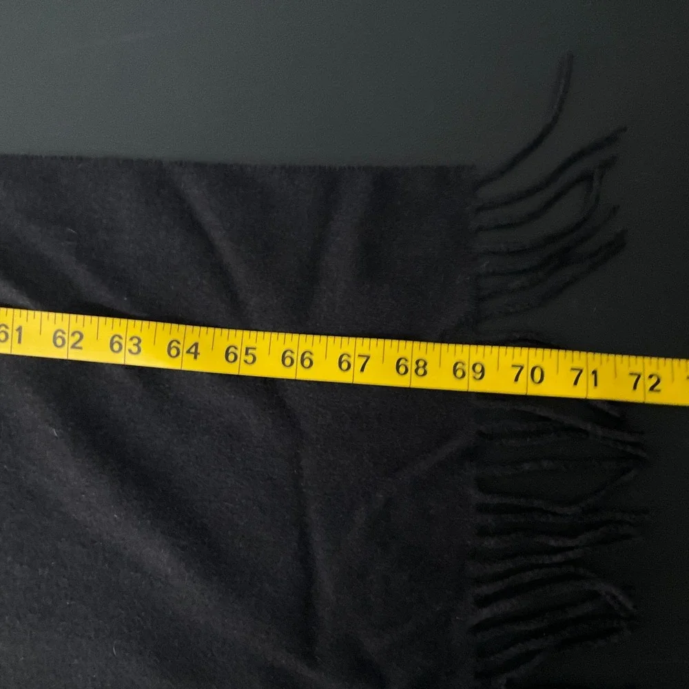 J.Crew 100% Cashmere Scarf‎ Black Fringe Trim New With Tags Wrap NEW